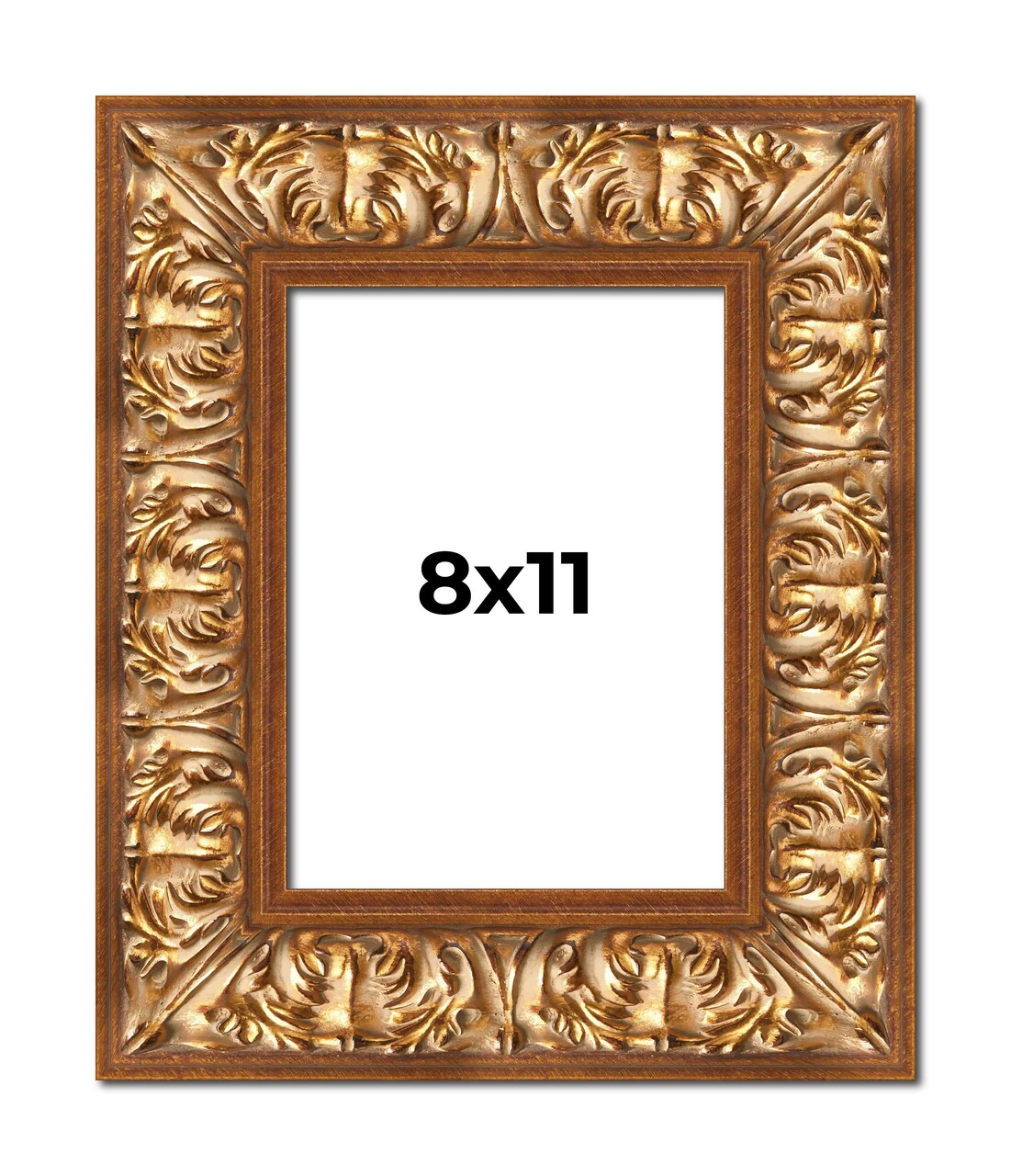 Photo Size Modern Shadow Box 1" Depth Gold Frame - UV Acrylic, Backing, Hanging Hardware